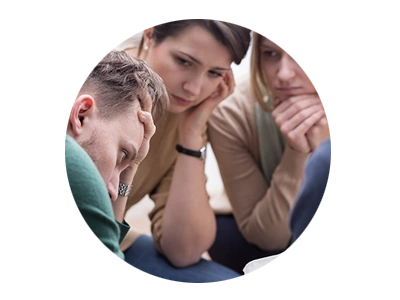 Photo of concerned adults